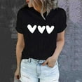 thumbnail image 2 of KIHOUT Fashion Tops Womens Valentines Day Short Sleeved T-shirt Love Printed Solid Color Top Short Sleeved Round Neck Tops,Size S-3XL, 2 of 6