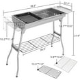 thumbnail image 3 of Portable Charcoal Grill, 39 x 12x 28" Foldable Barbecue Grill, Stainless Steel BBQ Grill for Outdoor Cooking Camping Hiking Picnic Garden Beach Party(Large), 3 of 10