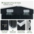thumbnail image 5 of Aoxun 11.9x9.5 ft Outdoor Storage Shed, Galvanized Metal Shed with Lockable Door, Air Vents for Garden, Backyard, Black, 5 of 7