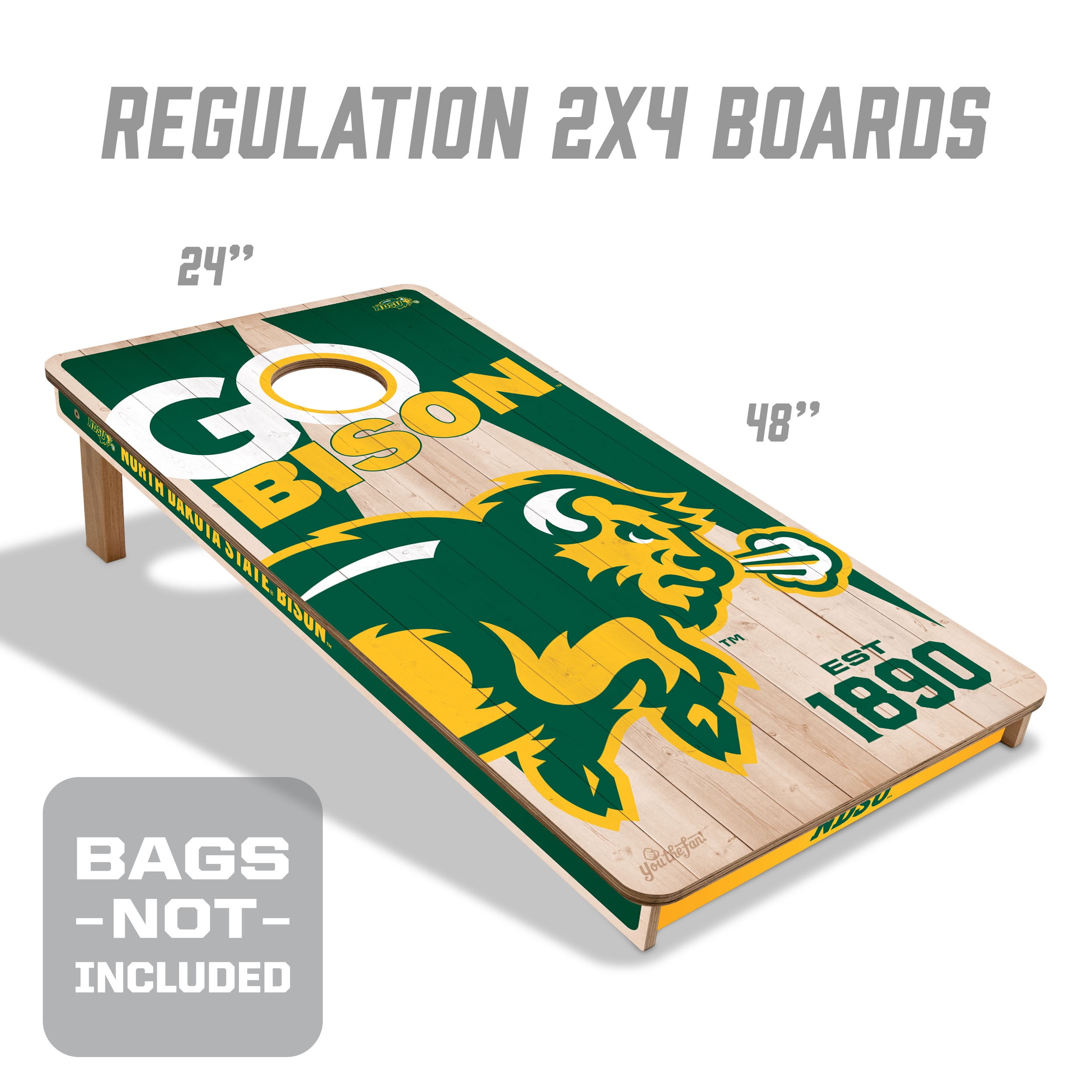 YouTheFan NCAA North Dakota State Bison 2' x 4' Cornhole Game No Bags