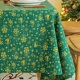 thumbnail image 1 of Granjero Gordo Manteles rectangulares navideños para cenas, fiestas, Navidad, vacaciones e invierno. Tamaño: 53 x 94 pulgadas, verde., 1 of 5