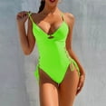 thumbnail image 2 of One Piece Swimsuit for Women Women Multi Color Solid Color High Waist Conjoined Body Swimsuit Bikini, 2 of 8