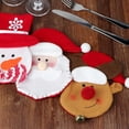 thumbnail image 5 of Juego de 4 bolsas navideñas para cuchillos, tenedores y cubiertos, soporte para cubiertos navideños, bolsas de almacenamiento para cubiertos, decoración navideña (alce-grande), 5 of 5