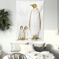 thumbnail image 3 of Sea Animals Tapestry, Engraving Antique Illustration King Penguin and Baby Penguins Nestling Nature, Wall Hanging for Bedroom Living Room Dorm Decor, 60W X 80L Inches, Olive Green, by Ambesonne, 3 of 5