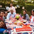 thumbnail image 5 of Patriotic Tablecloth 4th of July Decorations Checked Plaid Red White and Blue Print Patchwork Memorial Day Backed Table Cloth American Flag Indoor/Outdoor/Pool/Party(Oblong/Rectangle 60" × 120"), 5 of 5