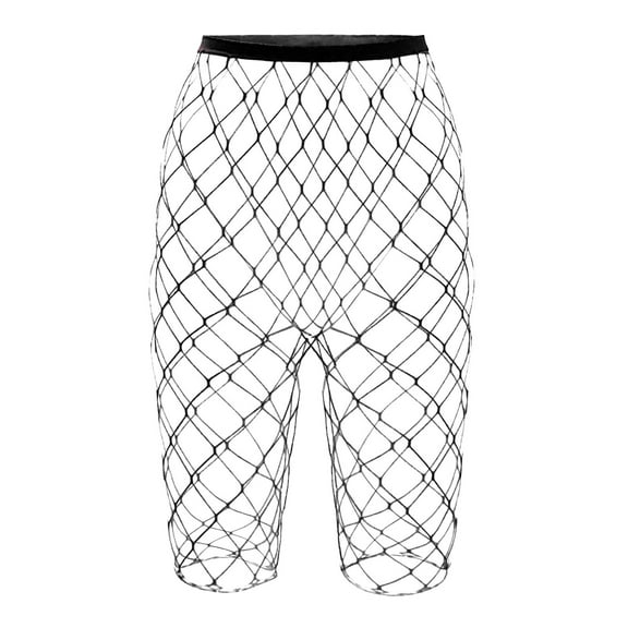 Fauean Fishnet Stockings for Women Women's Fashion Hollow out Mid Calf Bottoming Tights Black