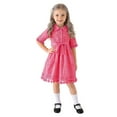 thumbnail image 5 of hengsof Girls Dress Lapel Button Short Sleeve Lace Dress Fashionable Sweet Bow Dress Casual Daily Dress Solid Color Pattern Dress, 5 of 6