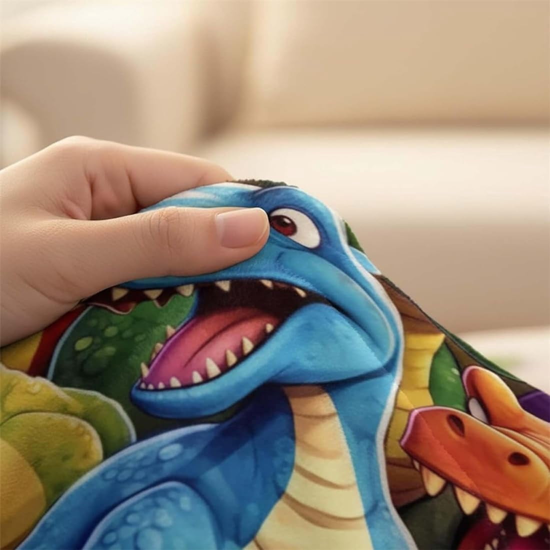 2026 New Cute Smiling Dinosaurs HD Digital Print Flannel, Ultra-Soft Flannel Dino Throw Blanket for Kids & Boys & Girls, Fleece Dinosaur Blanket, Contemporary Animal Theme All-Season (51×59 inch)