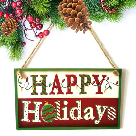 Christmas Indoor And Outdoor Wood Hanging Door Decorations and Wall Signs (Best Wood For Outdoor Signs)