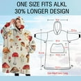 thumbnail image 4 of Oversized Wearable Blanket Hoodie,Red Mushroom Floral Light Beige Pattern Sherpa Blanket Hoodie with Super Pockets,Super Warm Fuzzy Pullover for Women & Men, 4 of 6