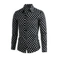 thumbnail image 2 of Men's Button Slim Long Sleeve Polka Dots Dress Shirt, 2 of 8