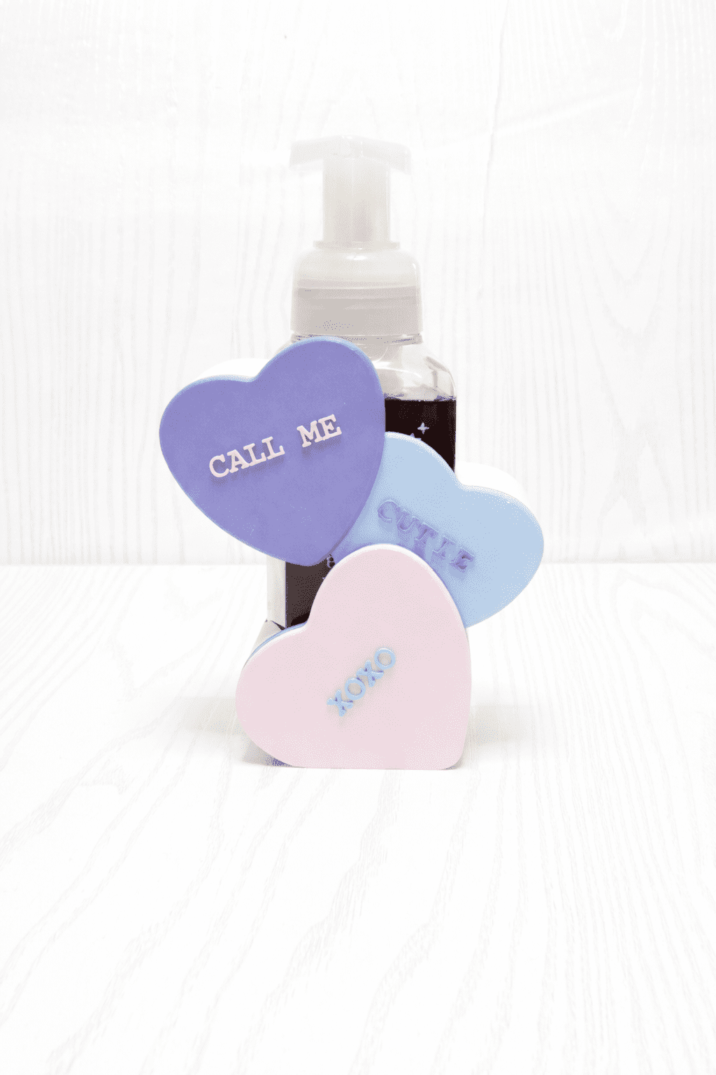 Valentine’s Day Candy Heart Foaming Soap Dispenser Cover Bathroom Sink Decor