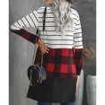 thumbnail image 4 of Cárdigan frontal abierto de manga larga para mujer, franjas de color con estampado a rayas, cárdigans finos de otoño para mujer, blanco M, 4 of 6