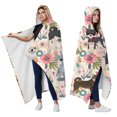 thumbnail image 2 of Wearable Blanket,Chihuahua and Pioneer Flower Hooded Wearable Flannel Blanket for Adults & Teens,Winter Poncho Shawl Wrap Cape Cozy Anti-Pill,50"x60", 2 of 4