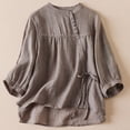 thumbnail image 2 of Oalirro Gray Womens Long Sleeve Tops Fitted V Neck Solid Womens Tops Dressy Casual, 2 of 8