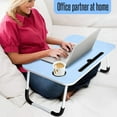 thumbnail image 4 of VINAUO Lap Desk for Bed, 23.6 Inch Foldable Laptop Table with Cup Holder, Breakfast Tray for Eating, Writing, School Supplies, Lightweight & Portable, Blue, 4 of 10