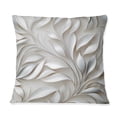 thumbnail image 3 of Designart "Silver and White Abstract Floral Design" Floral Printed Throw Pillow, 3 of 5