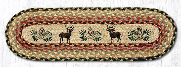 Earth Rugs Oval Deer And Pinecone Braided Rug 