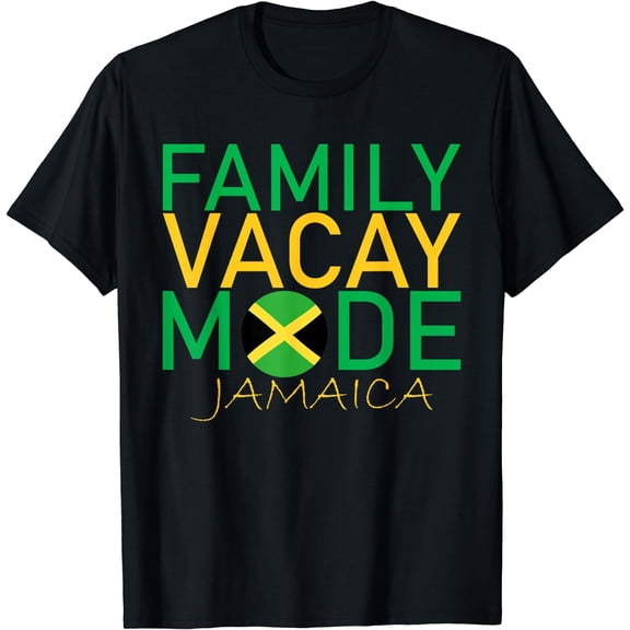 Family Vacay Mode Jamaica Vacation JAMAICA Flag | Men Women T-Shirt Black Medium