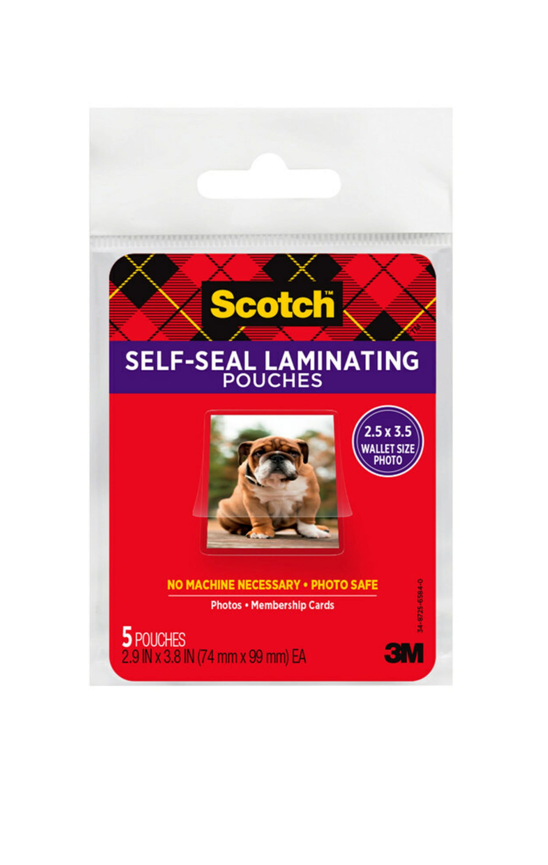 6 Packs of 5 Pouches 30 Pouches Total Wallet Size 2.5 Inches x 3.5 Inches PL903G Scotch Self-Sealing Laminating Pouches 