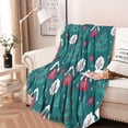 thumbnail image 2 of Dark Teal Christmas Village Pattern Round Blanket,Comfortable Soft Flannel Throw Blanket,All Season,Warm Lightweight Blankets for Sofa Bed Couch Living Room Chair 47"x47", 2 of 5