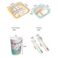 thumbnail image 3 of Five-piece Bamboo Fiber Children's Tableware Animals Pattern Kid Sets, 3 of 5