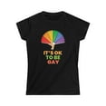 thumbnail image 3 of It's OK to Be Gay Genderqueer Pride Day Rainbow Lesbian Gay Womens Shirts, 3 of 8