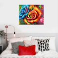 thumbnail image 4 of Nawypu  Large Canvas Wall Art Graffiti Flower Picture Blue Golden Green Rose Canvas Wall Art for Bedroom Living Room, 4 of 4