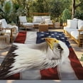 thumbnail image 3 of Fsddascl Stars And Stripes Outdoor Rug for Patio/Deck/Porch, Non-Slip Large Area Rug 4 x 6 Ft, Independence Day Eagle American Flag Indoor Outdoor Rugs Washable Area Rugs, Camping Rug Carpet, 3 of 5