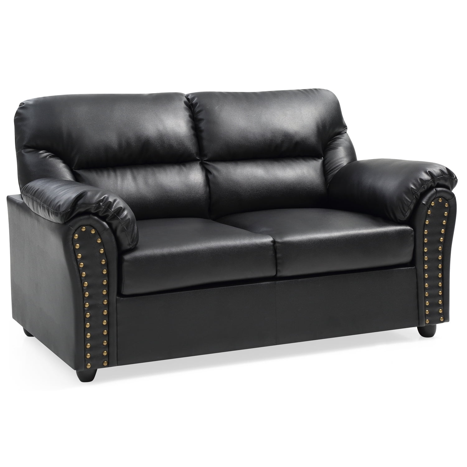 Glory Furniture Olney Faux Leather Loveseat in Black