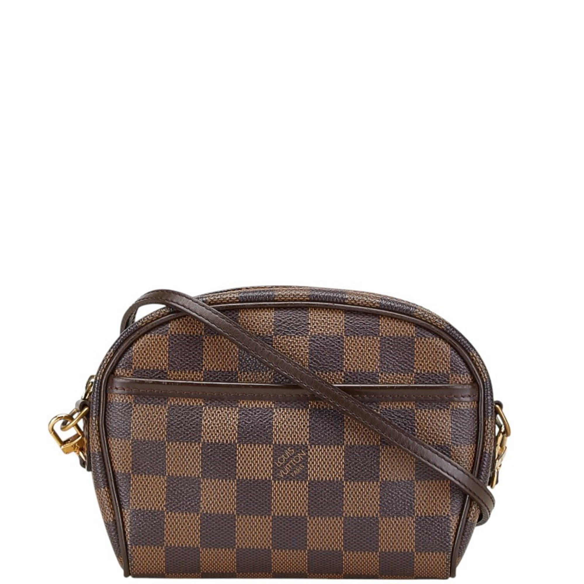 Pre-Owned Louis Vuitton Damier Pochette Ipanema Shoulder Bag Pouch N51296 Brown PVC... (Good)