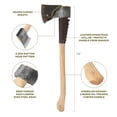 thumbnail image 2 of Swiss Tech 28-inch Drop Forged Steel Axe with Hickory Handle, Gewahlt, 2 of 17