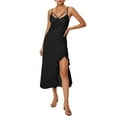 thumbnail image 1 of Vestido sexy con abertura irregular para mujer - Color liso - Sin mangas - Fiesta de verano, 1 of 8