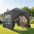 thumbnail image 3 of Outsunny 8.2 x 8.2 ft Pop Up Canopy Tent with Sidewalls, Instant Canopy, 3 of 10