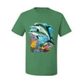 thumbnail image 2 of Pair of Dolphins Swimming in Ocean Animal Lover Men's Graphic T-Shirt, Kelly, 5XL, 2 of 3