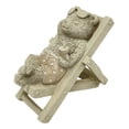 thumbnail image 2 of Figura de animal de resina, pequeña escultura, animal realista en silla de descanso, estatua oso gris macho, 2 of 9