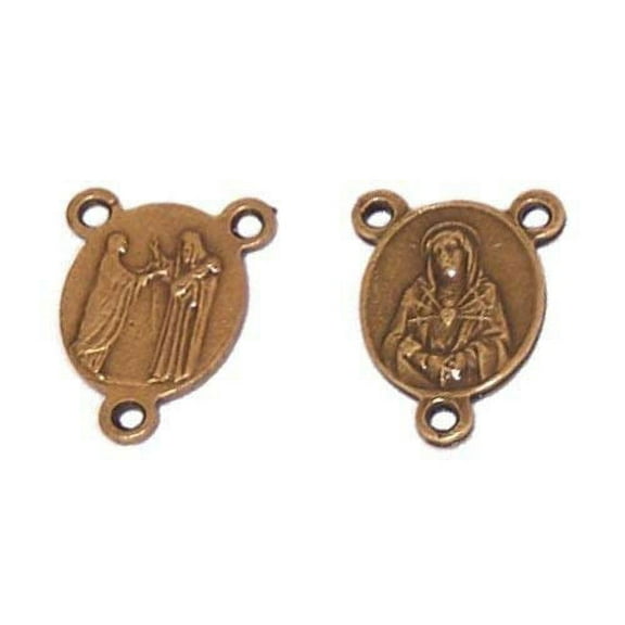Simeon with Mother Mary Small Rosary Bronze Center or Triangle - Mary's immac.