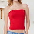 thumbnail image 3 of Solid‑Color Long Bandeau Bra Soft Stretchy Strapless Tube Top No‑Roll‑Up Everyday Basic Layering Undershirt, 3 of 3