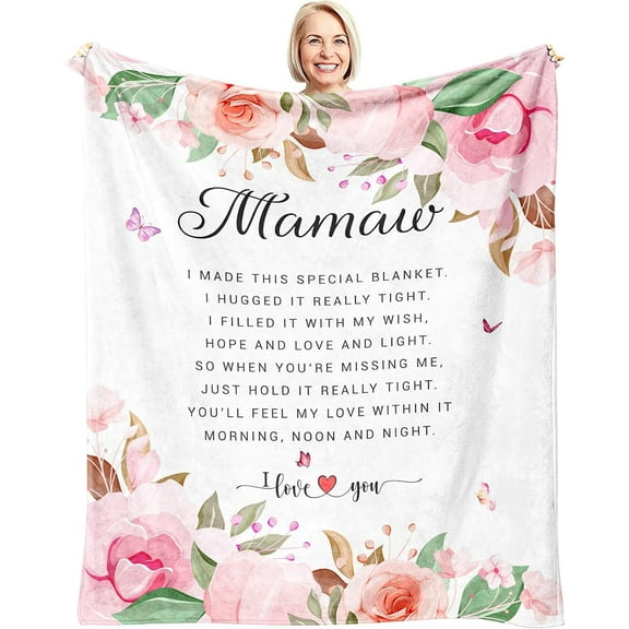 LHSHID Mamaw Gifts Gifts for Mamaw Blanket Mamaw Birthday Gifts from Grandchildren Grandkids Best Mamaw Ever Gifts Mamaw Gift for Grandma Retirement Throw Blanket 30"x40"
