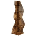 thumbnail image 2 of Tribesigns 5-Tier Corner Shelf, Modern Wavy Corner Bookshelf for Small Space, Living Room, Bedroom (Brown), 2 of 7