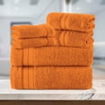 thumbnail image 5 of Elegant Comfort 6-Piece Towel Set - Three Line Popcorn Design, 100% Turkish Cotton, Soft and Absorbent, Quick-Drying, 2 Bath Towels, 2 Hand Towels, 2 Washcloths - Vibrant Orange, 5 of 5