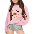 thumbnail image 2 of MUXiin Toddler Sweatshirt 3T Halloween Girls Hoodie Pumpkin Print Long Sleeve Loose Fit Pullover Sweatshirt Casual Fall Outfit For Kids Toddler, 2 of 3