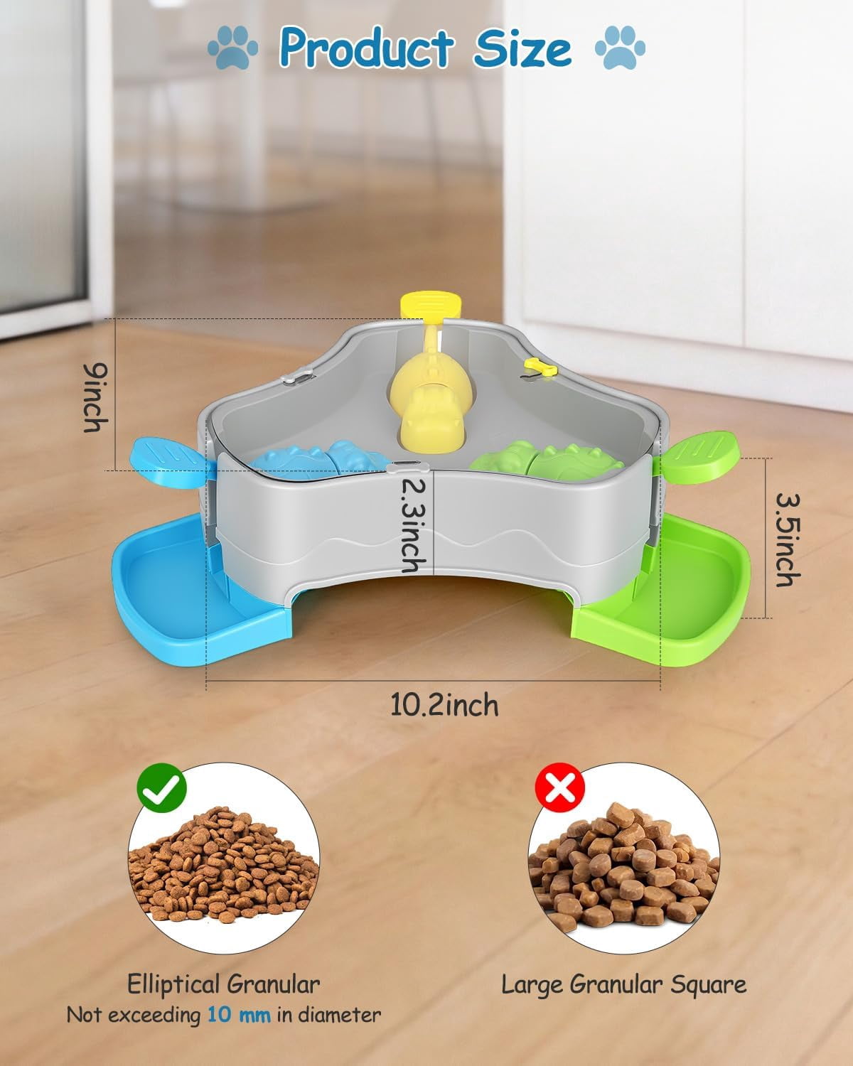 3-in-1 Press-Type Dog Treat Dispenser Puzzle Toy with No-Slip Slow Feeder for Interactive Brain Training and Enrichment for Smart Dogs and Cats, 3 Color Options