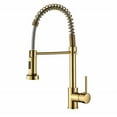 thumbnail image 1 of Effortless Cleaning Kitchen Faucet with Dual Mode Setting, Contemporary Industrial Style Faucet with High Arc Spring Design, Corrosion & Rust-resistant Finish Faucet for Easy Maintenance (Gold), 1 of 5
