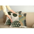 thumbnail image 2 of Ambesonne Monstera Throw Pillow Cover 2 Pack, Boho Abstract Mid Century, 18", Beige Evergreen and Sepia, 2 of 7