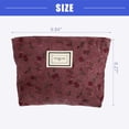 thumbnail image 3 of Vocoste Corduroy Floral Makeup Bag Zipper Flower Cosmetic Pouch Aesthetic Women Cosmetic Bags Coin Purse Red, 3 of 6