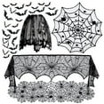 thumbnail image 2 of LIWEN Table Cloth Funny Portable Lace Halloween Spider Web Pattern Dinner Tablecover Runner Door Curtain for Festival, 2 of 8