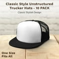 thumbnail image 5 of 10 Classic Style Unstructured Trucker Hats Pack - Polyester, Snap Closure - Black, 5 of 5