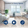 thumbnail image 6 of SereneLife 8000 BTU Portable Air Conditioner - 3-in-1 Portable AC Unit for Bedroom Up to 300 Sq.Ft, 24H Timer, Remote Control, Sleep Mode, Wheels, with Window Mount Kit, Gray, 6 of 7