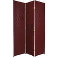 thumbnail image 3 of Oriental Furniture 6 Ft Tall Woven Fiber Room Divider, dark beige color, 3 panel, 3 of 5